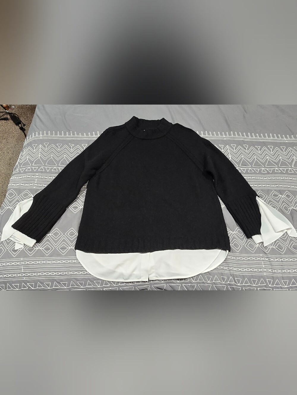 Brochu Walker Wool Cashmere Blended Black Sweater Size Medium